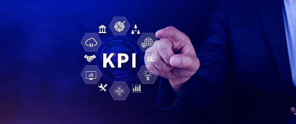 KPI, Key Performance Indicator concept, Management data System KPI connecte.. Foto stock
