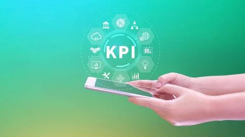 KPI, Key Performance Indicator concept, Management data System KPI connecte.. Foto stock