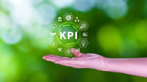 KPI, Key Performance Indicator concept, Management data System KPI connecte.. Stock Photos