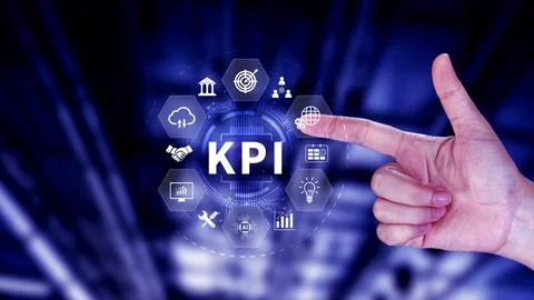 KPI, Key Performance Indicator concept, Management data System KPI connecte.. Foto stock