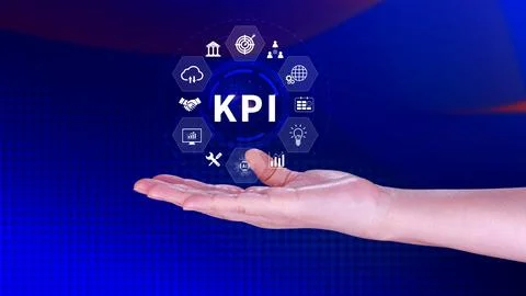 KPI, Key Performance Indicator concept, Management data System KPI connecte.. Stock Photos