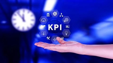 KPI, Key Performance Indicator concept, Management data System KPI connecte.. Stock Photos