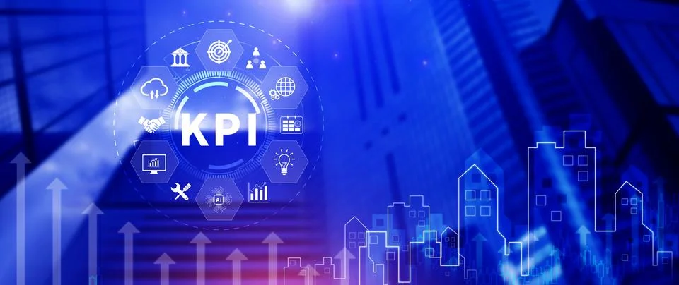 KPI, Key Performance Indicator concept, Management data System KPI connecte.. Stock Photos