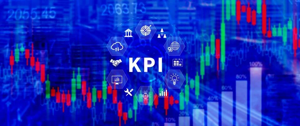 KPI, Key Performance Indicator concept, Management data System KPI connecte.. Foto stock