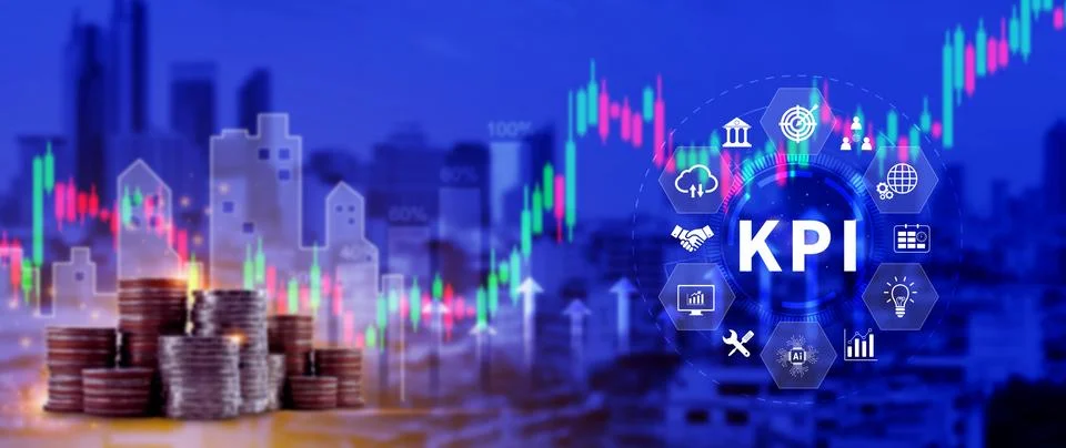 KPI, Key Performance Indicator concept, Management data System KPI connecte.. 스톡 사진