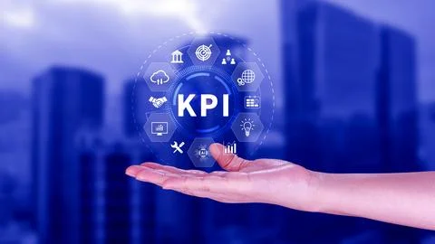 KPI, Key Performance Indicator concept, Management data System KPI connecte.. Stock Photos