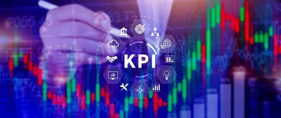 KPI, Key Performance Indicator concept, Management data System KPI connecte.. Stock Photos