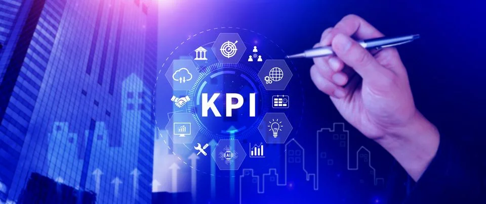 KPI, Key Performance Indicator concept, Management data System KPI connecte.. 스톡 사진