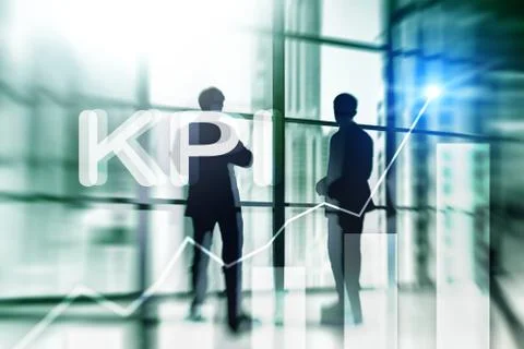 KPI - Key performance indicator graph on blurred background. Foto stock