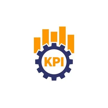 KPI Key Performance Indicator icon with graph Stock Illustration