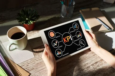 KPI Key Performance Indicator. Industrial Manufacturing Business Marketing Stock Photos