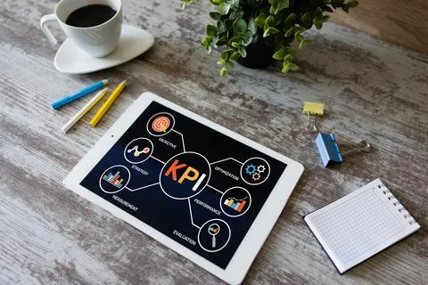 KPI Key Performance Indicator. Industrial Manufacturing Business Marketing 스톡 사진