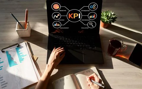 KPI Key Performance Indicator. Industrial Manufacturing Business Marketing Stock Photos