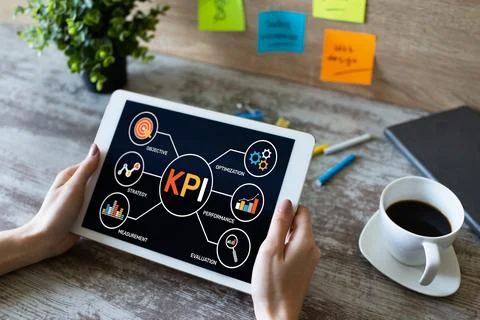 KPI Key Performance Indicator. Industrial Manufacturing Business Marketing Stock Photos