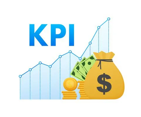 KPI Key Performance Indicator. Measurement, Optimization, Strategy. Vector Stock Illustration