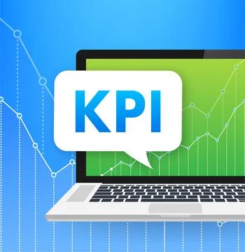 KPI Key Performance Indicator. Measurement, Optimization, Strategy. Vector Stock Illustration