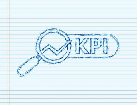 KPI Key Performance Indicator sketch icon. Measurement, Optimization, Strategy 库存插图
