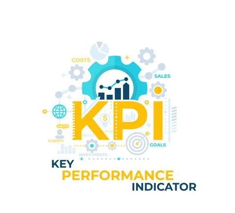 KPI, Key Performance Indicator vector illustration Illustrazione stock
