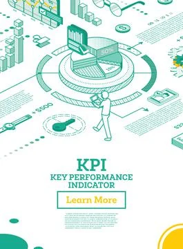 KPI Key Performance Indicator. Vector Illustration. Isometric Concept of Busi Stock Illustration