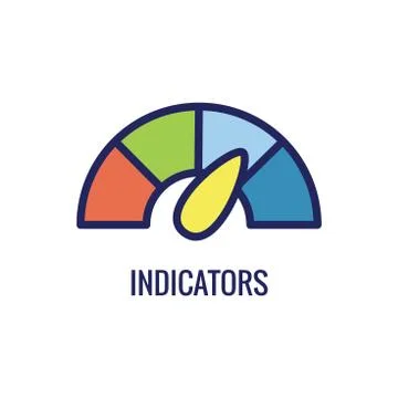 KPI - Key Performance Indicators Icon with Various Colors イラスト素材