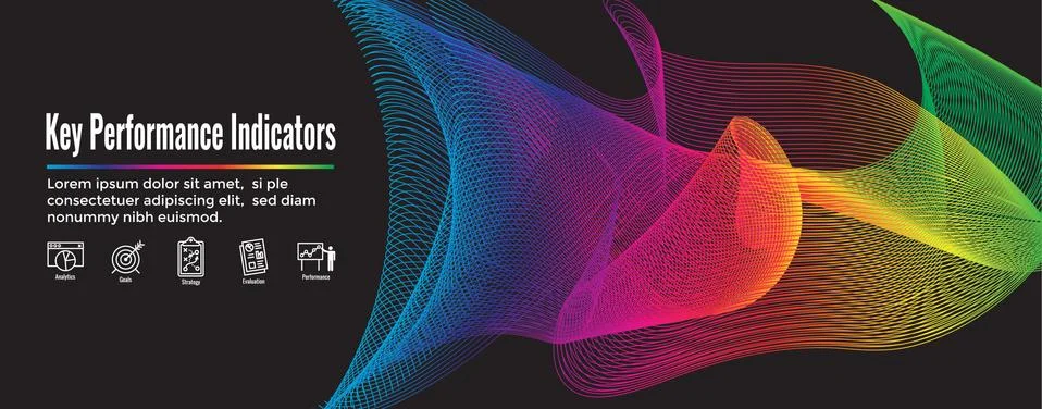 KPI with Key Performance Indicators Web Header Banner and Icon set 스톡 일러스트