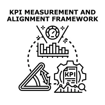 Kpi measurement and alignment framework concept Stock Illustration