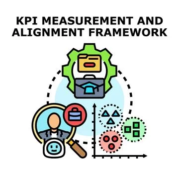 Kpi measurement and alignment framework concept Stock Illustration