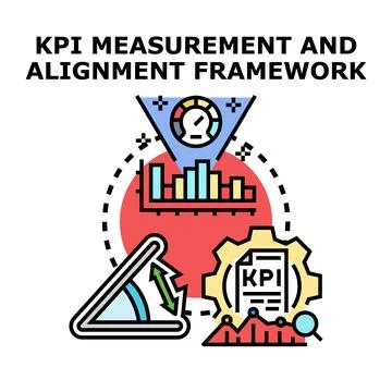 Kpi measurement and alignment framework concept Stock Illustration