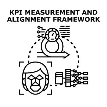 Kpi measurement and alignment framework concept Stock Illustration