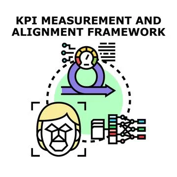 Kpi measurement and alignment framework concept Stock Illustration