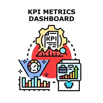 Kpi metrics dashboard for business analytics Stock Illustration