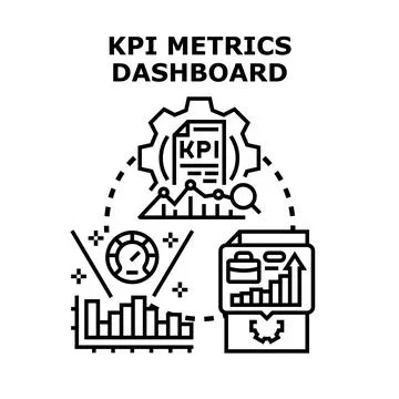 Kpi metrics dashboard for business analytics Stock Illustration