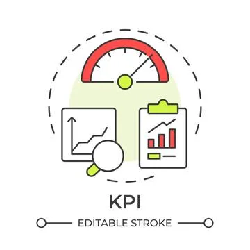 KPI multi color concept icon 库存插图