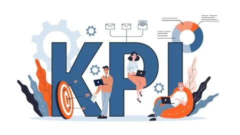 KPI or key performance indicator concept. Idea of data review Stock Illustration