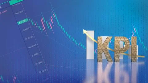 The KPI or Key Performance Indicator for Business concept 3d rendering Illustrazione stock