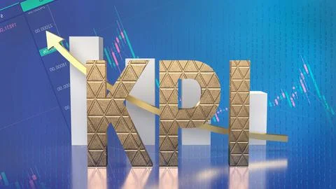 The KPI or Key Performance Indicator for Business concept 3d rendering Illustrazione stock