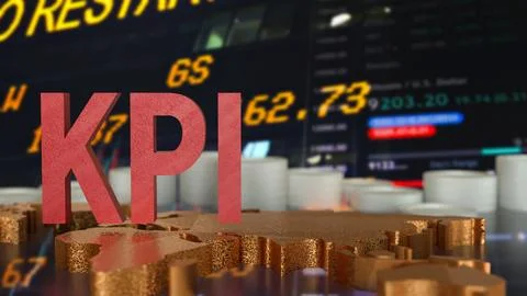 The KPI or Key Performance Indicator for Business concept 3d Rendering Stock Illustration