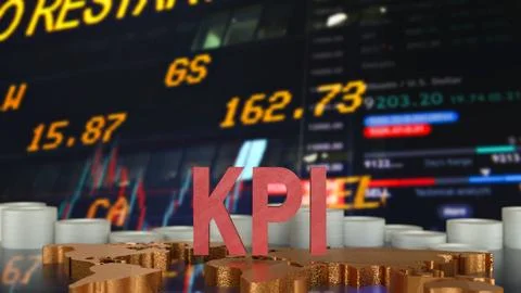 The KPI or Key Performance Indicator for Business concept 3d Rendering Stock Illustration