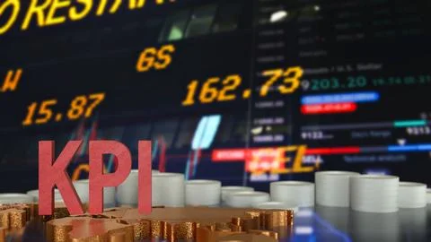 The KPI or Key Performance Indicator for Business concept 3d Rendering Illustrazione stock