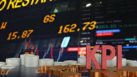 The KPI or Key Performance Indicator for Business concept 3d Rendering 스톡 일러스트