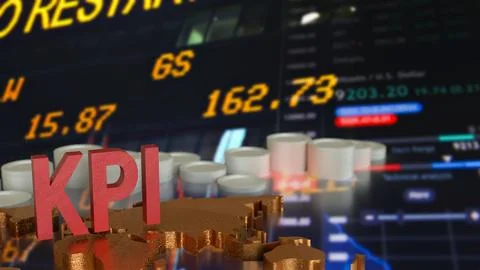 The KPI or Key Performance Indicator for Business concept 3d Rendering Illustrazione stock