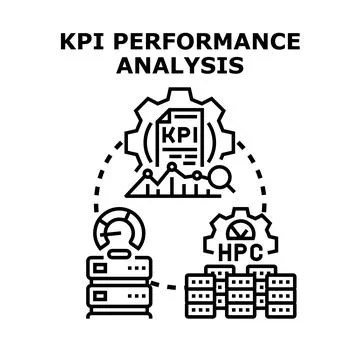 Kpi performance analysis and data processing concept イラスト素材
