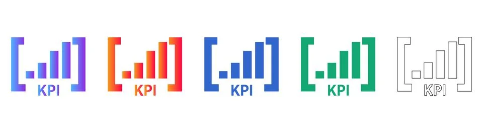 KPI Performance Tracking Dashboard Icons Illustrazione stock