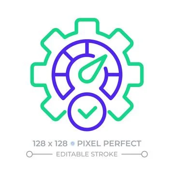 KPI pixel perfect two color line icon Stock Illustration