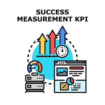 Kpi success measurement with data analytics reporting Illustrazione stock