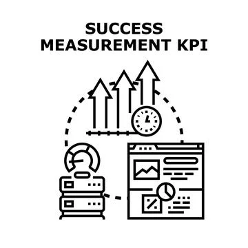 Kpi success measurement with data analytics reporting Stock Illustration