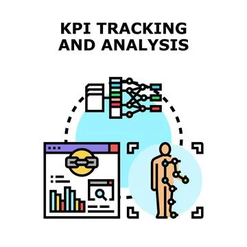 Kpi tracking and analysis for business performance evaluation Stock Illustration