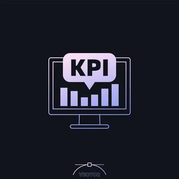 KPI vector icon, Key performance indicator Stock Illustration