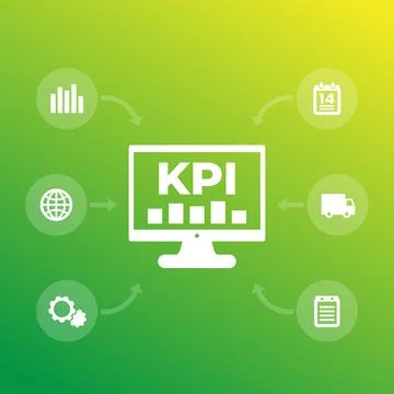 KPI vector illustration, Key Performance Indicator, business analytics Illustrazione stock