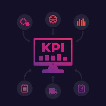 KPI vector illustration, Key Performance Indicator イラスト素材
